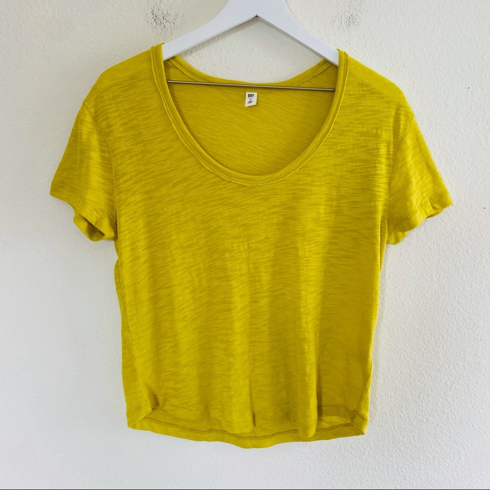 BP Heathered Yellow Simple Tee Shirt Small